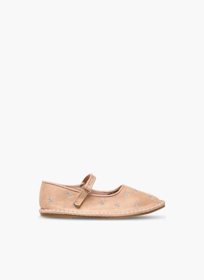 Flora Bella By Shoexpress Flora Bella Girls Star Embroidered Hook And Loop Mary Jane Shoes
