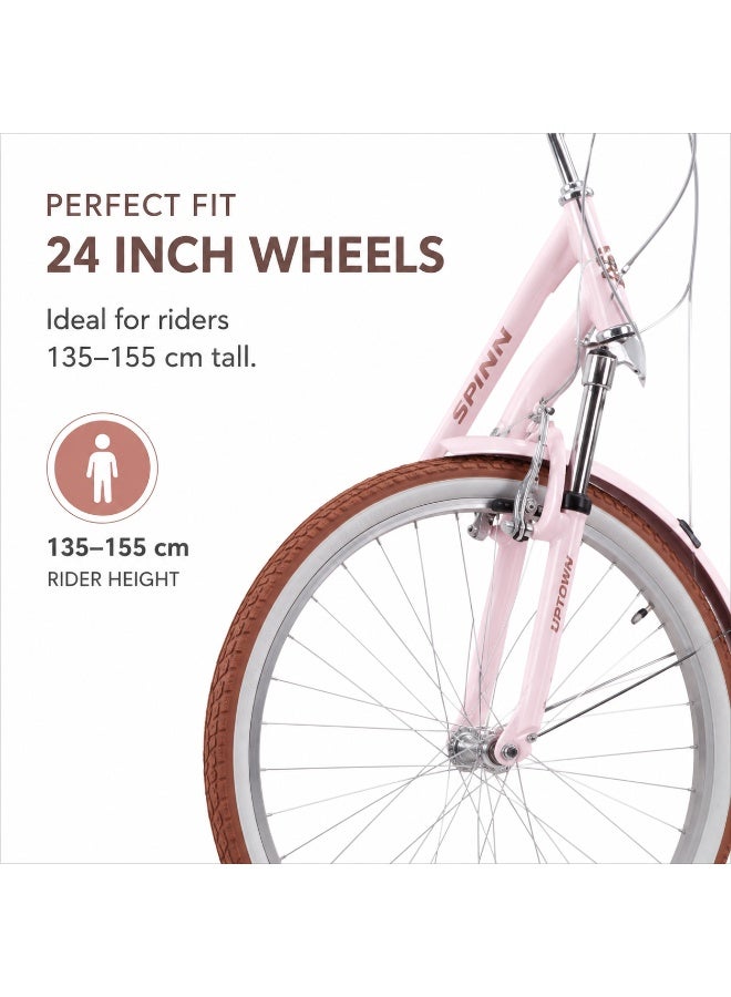 Spinn Uptown 7D Women's Step 24-Inch Bike | 24-Inch Wheel Size | Adjustable Seat | Pink - Image 4