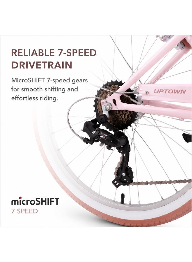Spinn Uptown 7D Women's Step 24-Inch Bike | 24-Inch Wheel Size | Adjustable Seat | Pink - Image 5
