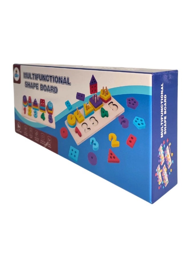 Wooden Shape Puzzle Cubes Shape Puzzle Game Shape and numbers Recognition Geometric Cubes - Image 2