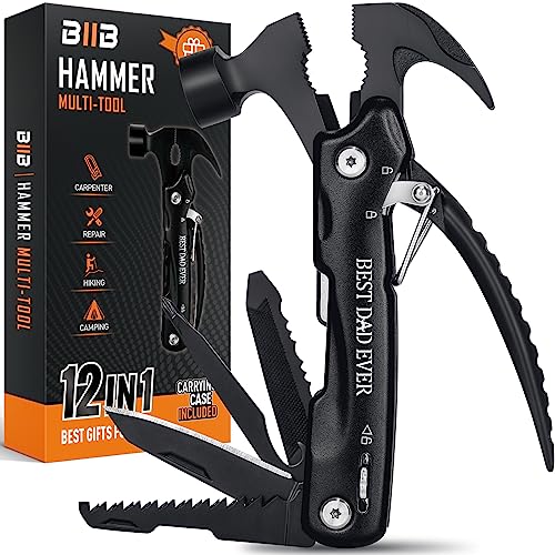BIIB Gifts for Dad, 12 in 1 Hammer Multitool Camping Essentials, Gifts for Men, Stocking Stuffers for Men, Mens Gifts for Dad Him Husband, Dad Gifts for Mens Who Have Everything, Camping Survival Gear - Image 1