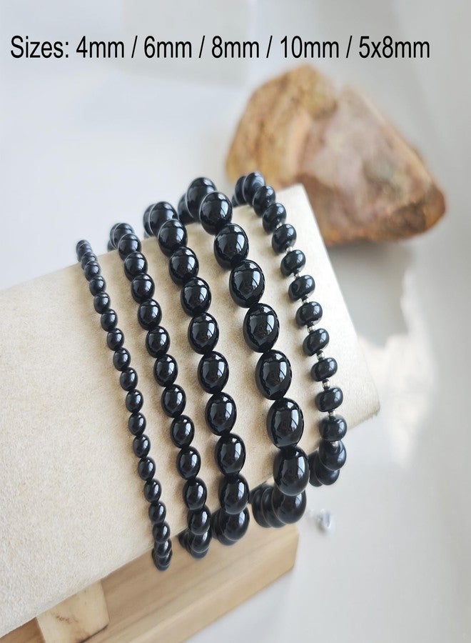 CHCCOYE 4mm Natural Healing Gemstone Bracelet Handmade Yoga Stretch Elastic Bracelet Stress Relief Crystal Jewelry for Men and Women (4mm, Black Onyx) - Image 5