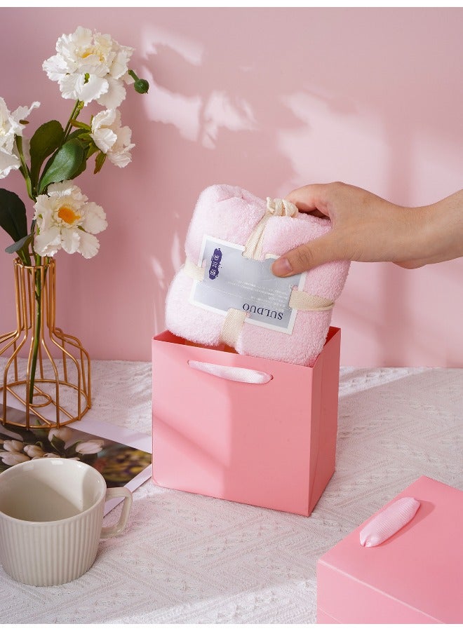 Generic 10 Pieces Pink Gift Bags,14x14x8cm,Small Favor Bag with Handles,Paper Gift Packing Bag for Girl Wedding Baby Shower Party Supplies  - Image 3