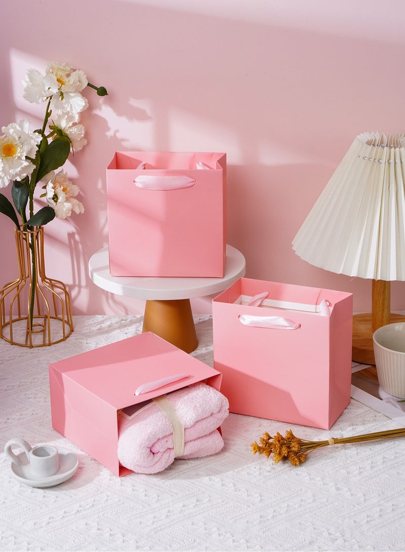 Generic 10 Pieces Pink Gift Bags,14x14x8cm,Small Favor Bag with Handles,Paper Gift Packing Bag for Girl Wedding Baby Shower Party Supplies  - Image 4