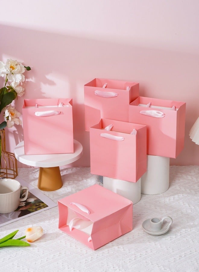 Generic 10 Pieces Pink Gift Bags,14x14x8cm,Small Favor Bag with Handles,Paper Gift Packing Bag for Girl Wedding Baby Shower Party Supplies  - Image 5
