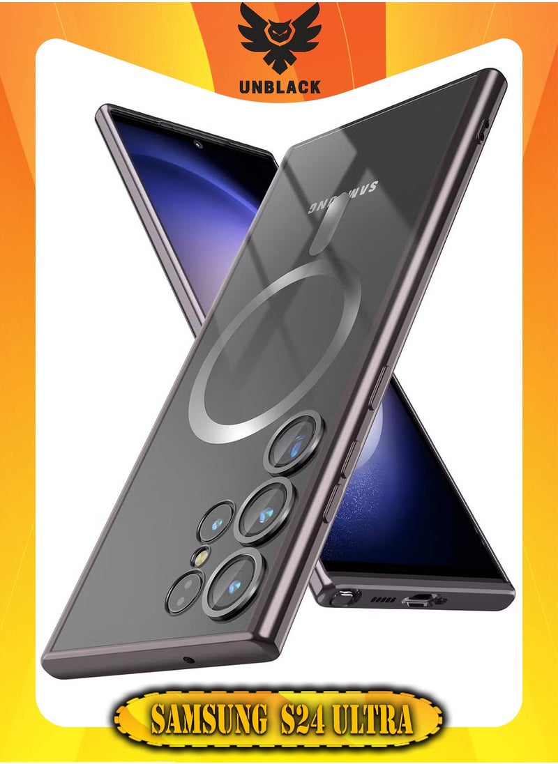 UNBLACK UNBLACK Compatible with Samsung Galaxy S24 Ultra Magnetic MagSafe Case With Camera Lens (Black)  - Image 1
