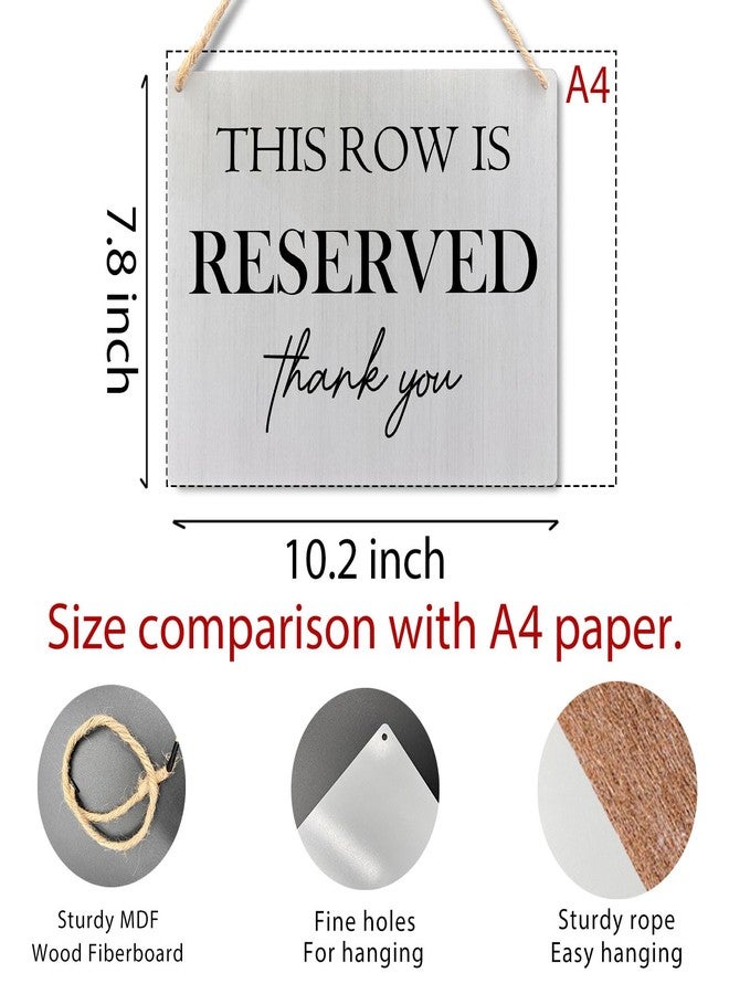 Ryeolo Reserved Row Signs for Wedding, This Row is Reserved Wood Hanging Signs, Reserved Seating Signs, Wedding Reserved Signs for Chairs, 10.2x7.8 Inches Wall Pediments - Image 2
