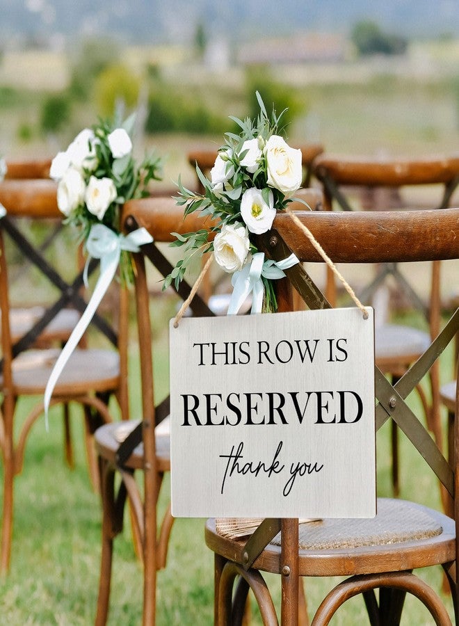 Ryeolo Reserved Row Signs for Wedding, This Row is Reserved Wood Hanging Signs, Reserved Seating Signs, Wedding Reserved Signs for Chairs, 10.2x7.8 Inches Wall Pediments - Image 3