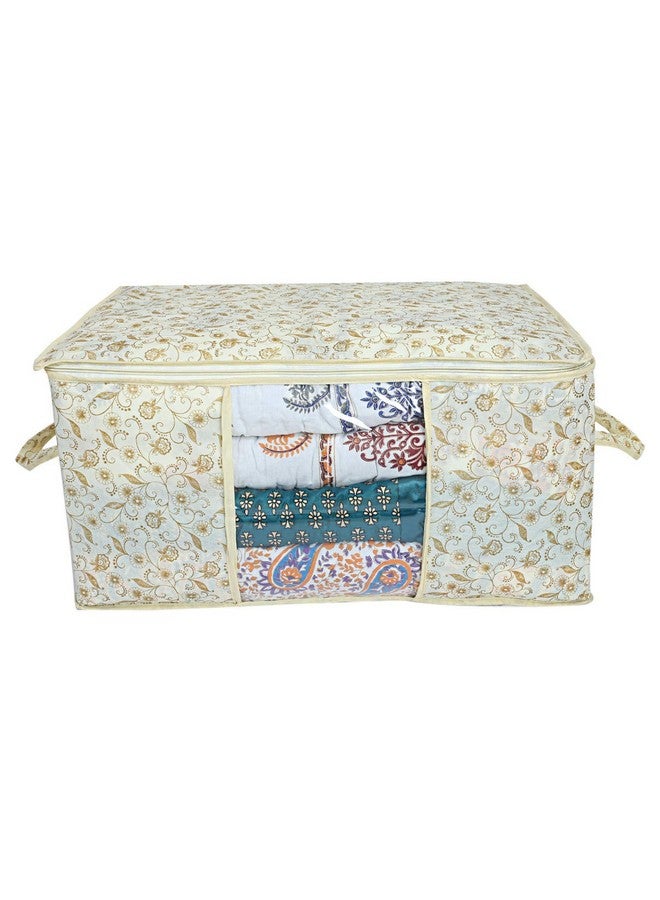 Kuber Industries Metallic Print Rectangular Underbed Storage Bag, Organizer, Blanket Cover - Set of 2 (Brown) - Image 3