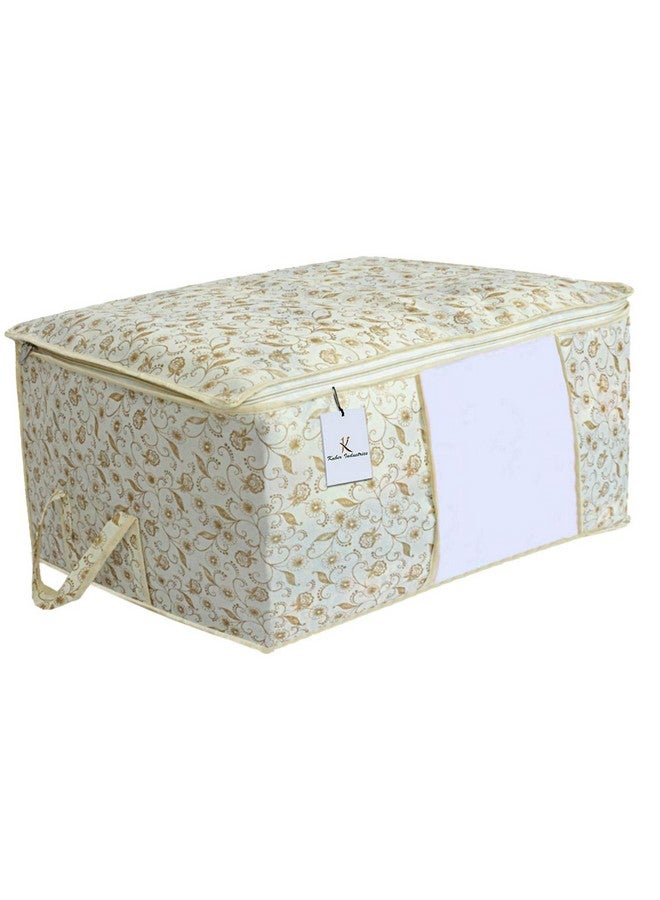 Kuber Industries Metallic Print Rectangular Underbed Storage Bag, Organizer, Blanket Cover - Set of 2 (Brown) - Image 2