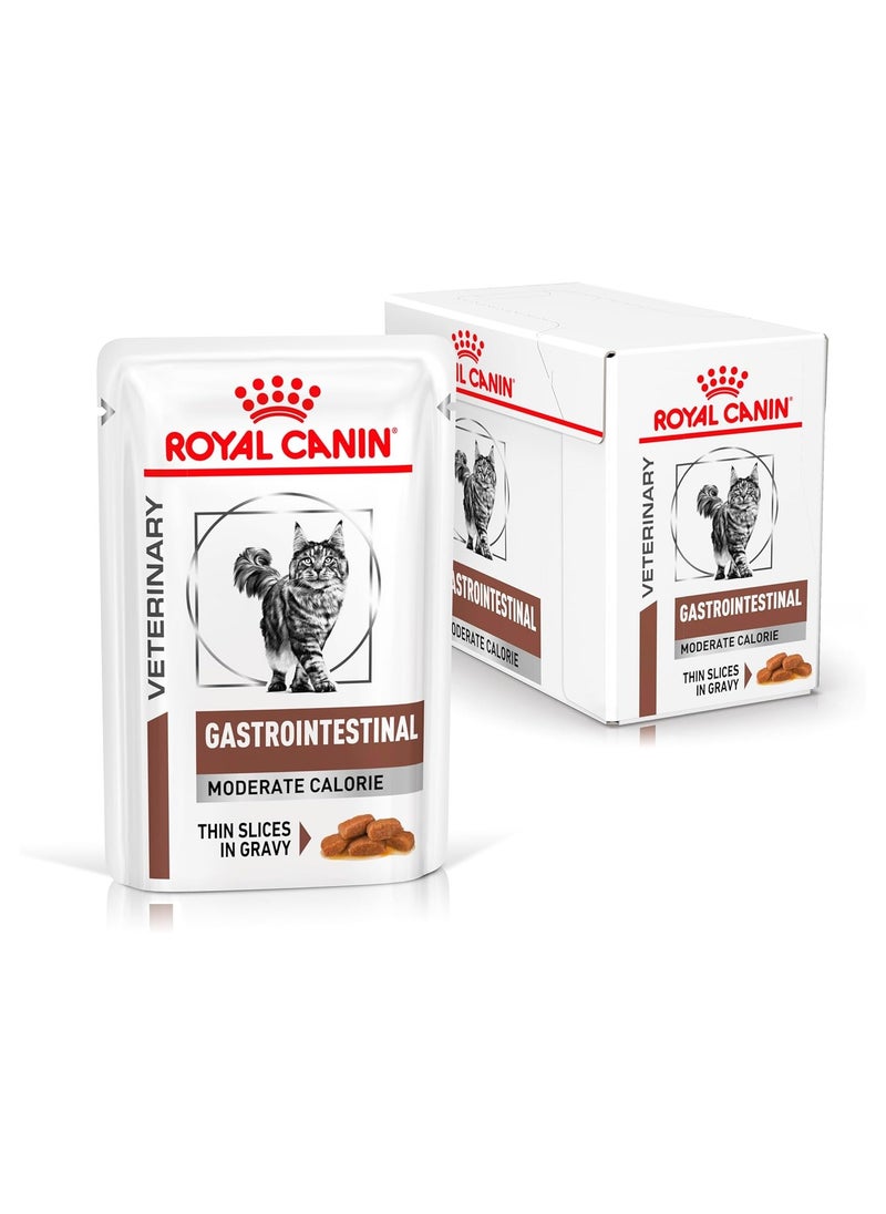 ROYAL CANIN ROYAL CANIN Gastrointestinal Moderate Calorie Cat Food – Digestive Health & Weight Management 12 x 85g  - Image 1