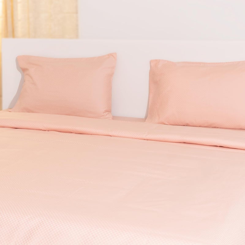 Oyvu Luxury Duvet Cover | 400 TC | Cotton Tencel™ Blend| Bisque Color| Premium 5mm Checks Design for Bedroom | Lightweight Duvet Cover for Duvet | Size- 92” x 102” inch - Image 2