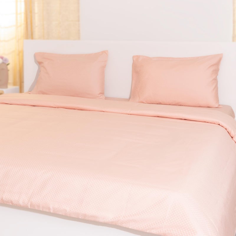 Oyvu Luxury Duvet Cover | 400 TC | Cotton Tencel™ Blend| Bisque Color| Premium 5mm Checks Design for Bedroom | Lightweight Duvet Cover for Duvet | Size- 92” x 102” inch - Image 3