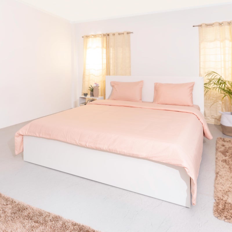 Oyvu Luxury Duvet Cover | 400 TC | Cotton Tencel™ Blend| Bisque Color| Premium 5mm Checks Design for Bedroom | Lightweight Duvet Cover for Duvet | Size- 92” x 102” inch - Image 1