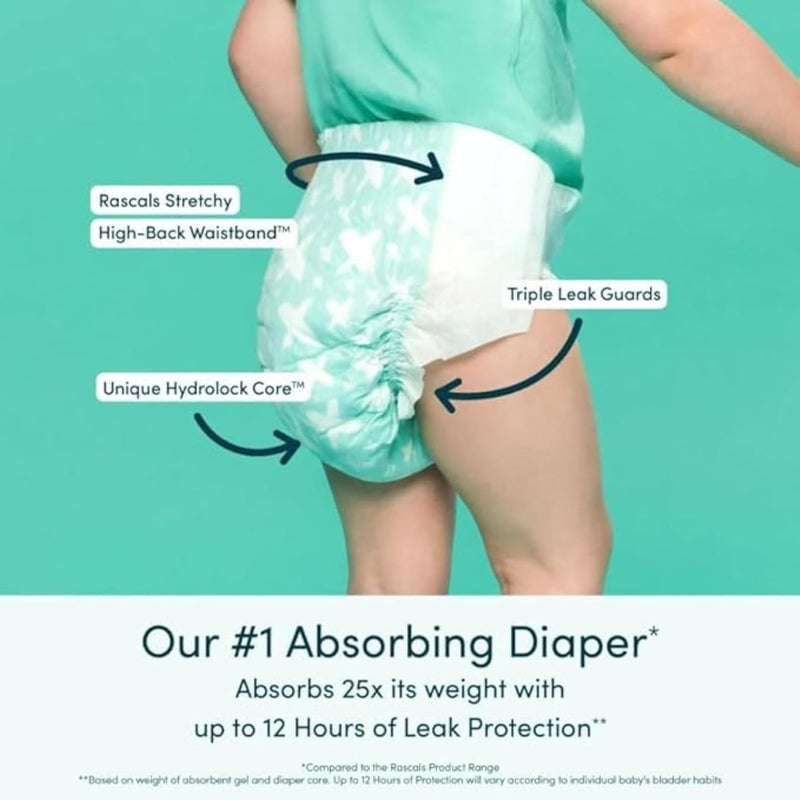 Rascals Premium Baby Diapers Size 2 - Comfortable & Leak-Proof for Babies 4-8 kg - Pack of 48 Count - Image 2