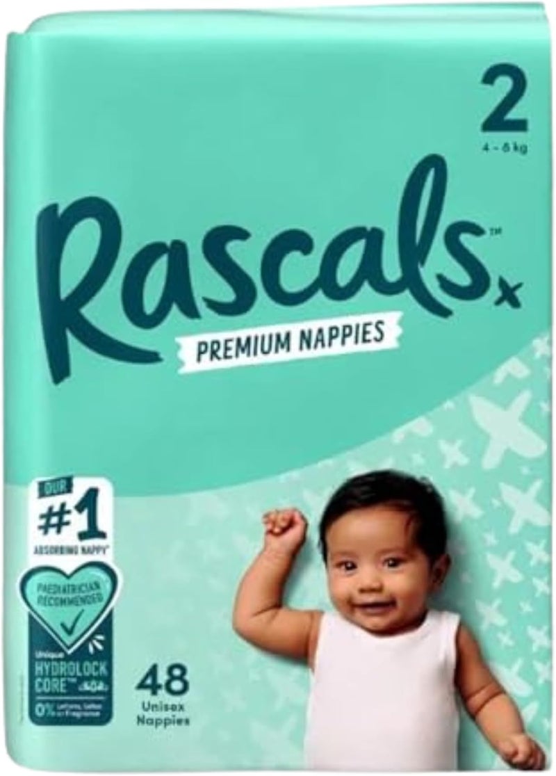 Rascals Premium Baby Diapers Size 2 - Comfortable & Leak-Proof for Babies 4-8 kg - Pack of 48 Count - Image 1