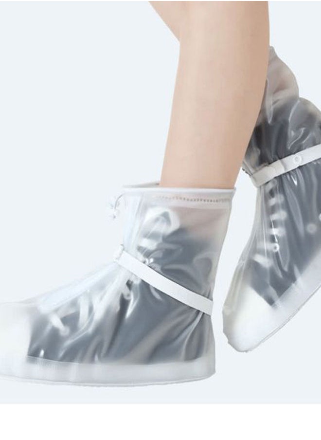 NIBEMINENT Waterproof Anti-Slip Elastic Strap Shoes Cover Transparent  - Image 2