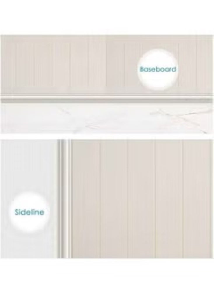 fashionhome Set of 2 Foam 3D Wall Sticker Waist Lines Border Self Adhesive Wallpaper Waterproof Baseboard Border Wall Sticker Living Room Decor Tiles Decor Decorative Wall Border Stickers 230x8 cm  - Image 5
