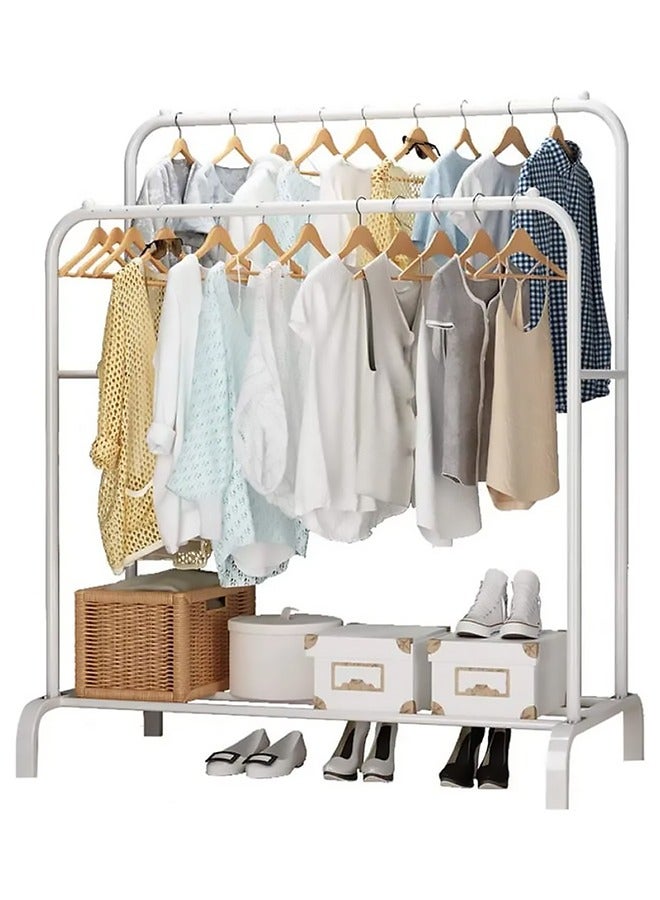 AGD Metal Clothes Drying Shelves Rack Top Organizer Rack for Shirts Towels Bottom Storage Shelf for Boxes Shoes  White - Image 3