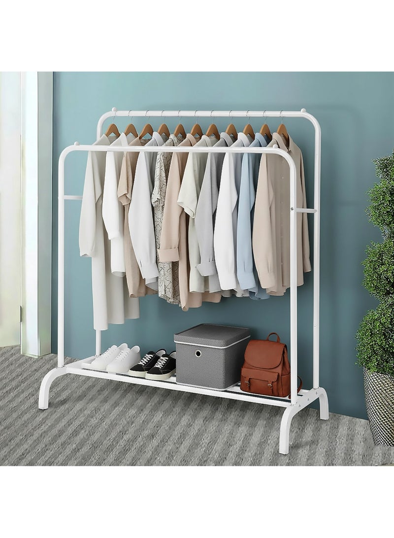 AGD Metal Clothes Drying Shelves Rack Top Organizer Rack for Shirts Towels Bottom Storage Shelf for Boxes Shoes  White - Image 1