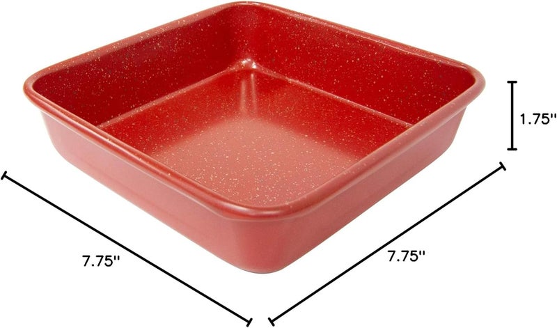 casaWare casaWare 7Inch Toaster Oven Ultimate Series Commercial Weight Ceramic NonStick Coating Square Pan Red Granite  - Image 5