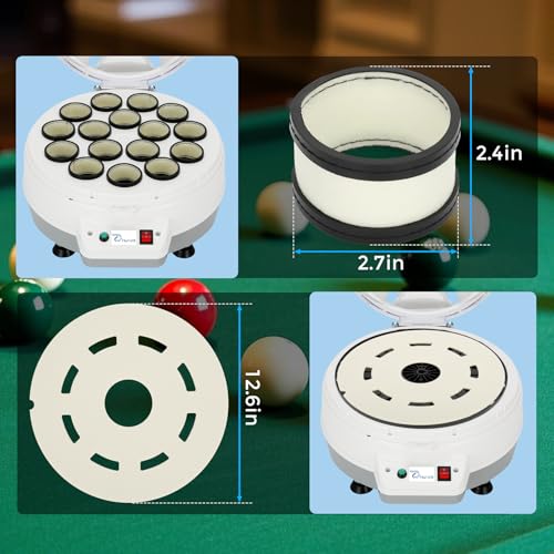 NURATIT Upgraded Billiard Ball Cleaner Kit - 2-in-1 Wool Felt Pads &16 Wool Rings for Table Ball Machine, Compatible Billiard Ball Cleaner, Durable, Scratch-Free, Ultra-Quiet - Image 2