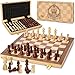 Bstoyder Magnetic Wooden Chess Set for Adults Kids 15 Folding Chess Boards with 2 Extra Queens Portable Travel Chess Sets with Pieces Storage Slots Beginner Chess Game Set for Kids Adults - Image 2