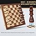 Bstoyder Magnetic Wooden Chess Set for Adults Kids 15 Folding Chess Boards with 2 Extra Queens Portable Travel Chess Sets with Pieces Storage Slots Beginner Chess Game Set for Kids Adults - Image 4