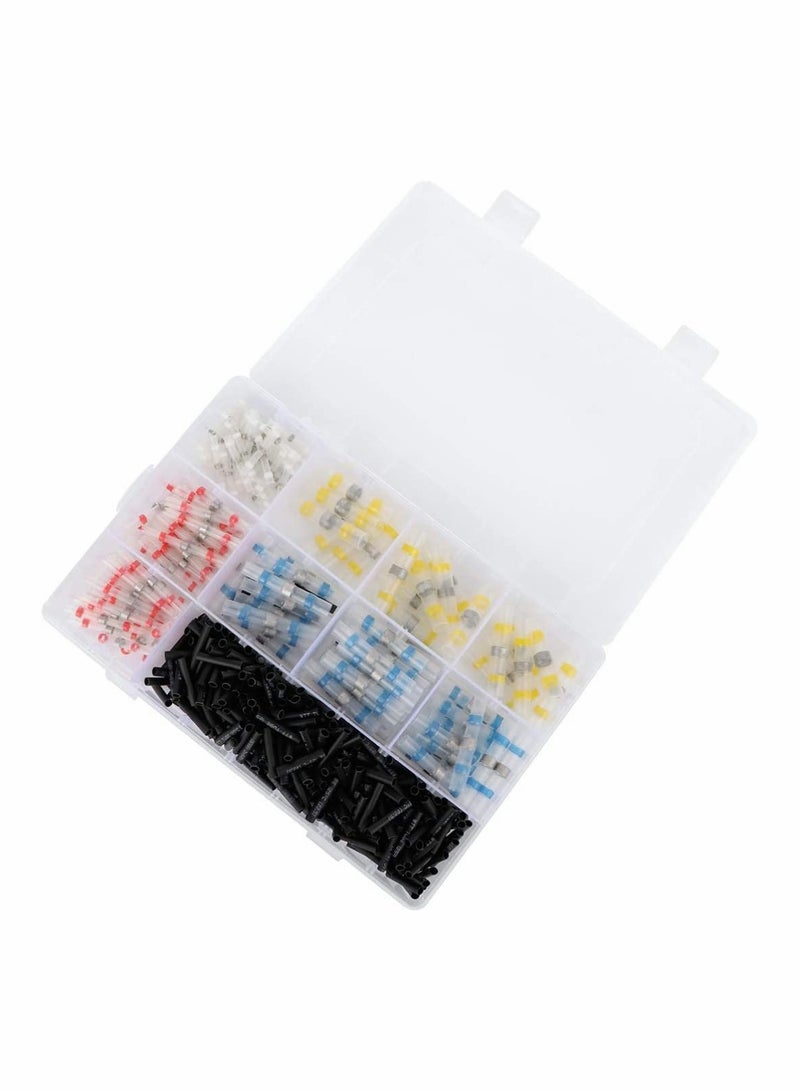 SYOSI 500 Pcs Solder Seal Wire Connectors - Insulated Waterproof Heat Shrink Connector Terminals Electrical Wire Connectors with Case - Image 1