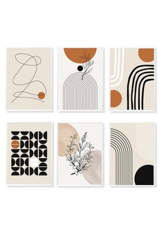 Excefore Art Wall Decor 6 Pcs Abstract Geometric Line Art Prints for Living Room, Bedroom, and Gallery Exhibition  - Image 1