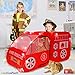LimitlessFunN Fire Truck Pop Up Kids Play Tent Includes Star Lights Carrying Case Children Indoor Firetruck Playhouse for Boys Toddlers 27 D x 55 W x 27 H - Image 4
