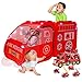 LimitlessFunN Fire Truck Pop Up Kids Play Tent Includes Star Lights Carrying Case Children Indoor Firetruck Playhouse for Boys Toddlers 27 D x 55 W x 27 H - Image 2
