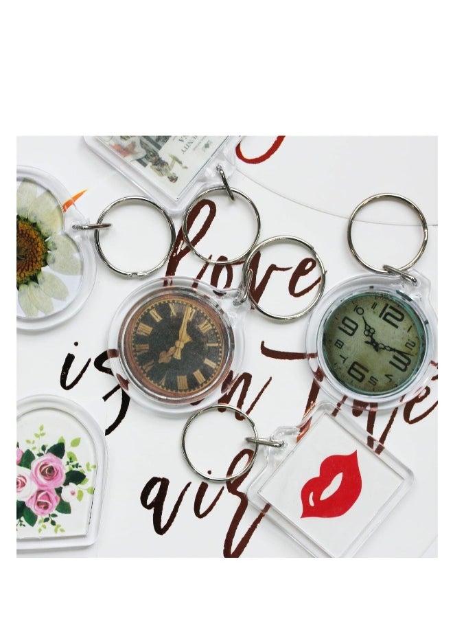 Generic 20Pcs Acrylic picture Keychain Blanks Photo Keychain Clear in Photo Keychain Acrylic Picture Frame Keyrings  - Image 4