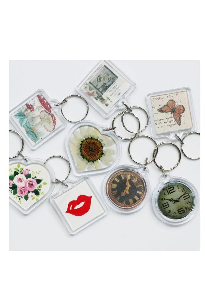 Generic 20Pcs Acrylic picture Keychain Blanks Photo Keychain Clear in Photo Keychain Acrylic Picture Frame Keyrings  - Image 5