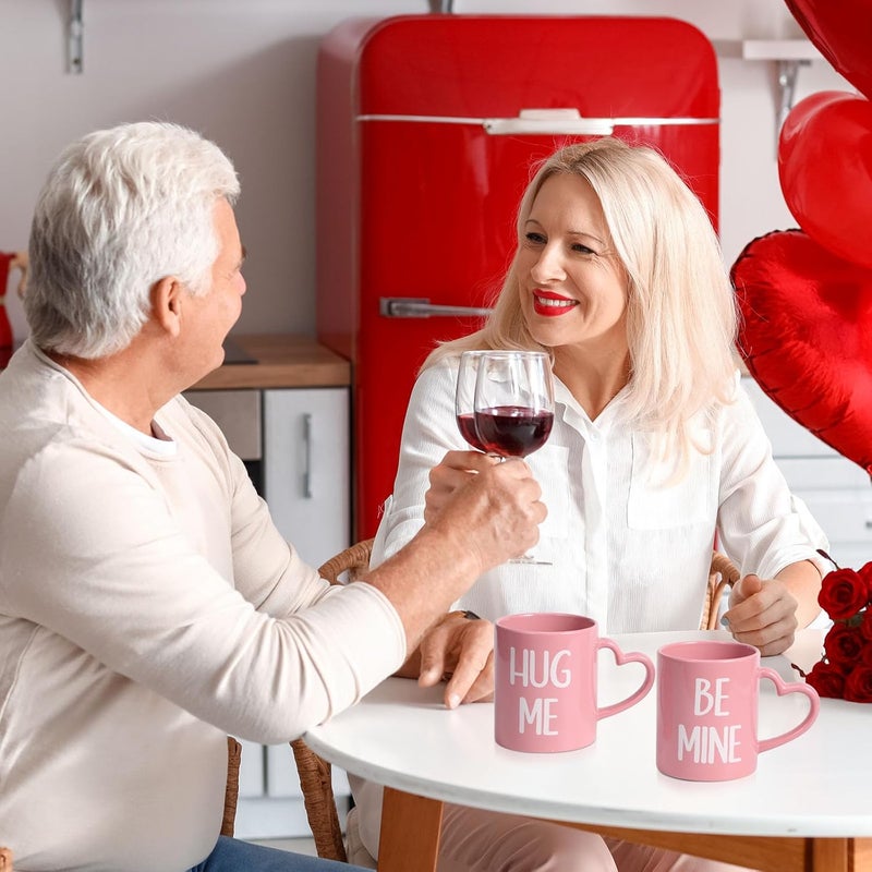 Pickmesh Valentines Coffee Mug Set of 6 10 oz Valentines Mugs with Handle Pink Red White Ceramic Enamel Cups for Gift Party Supplies - Image 4