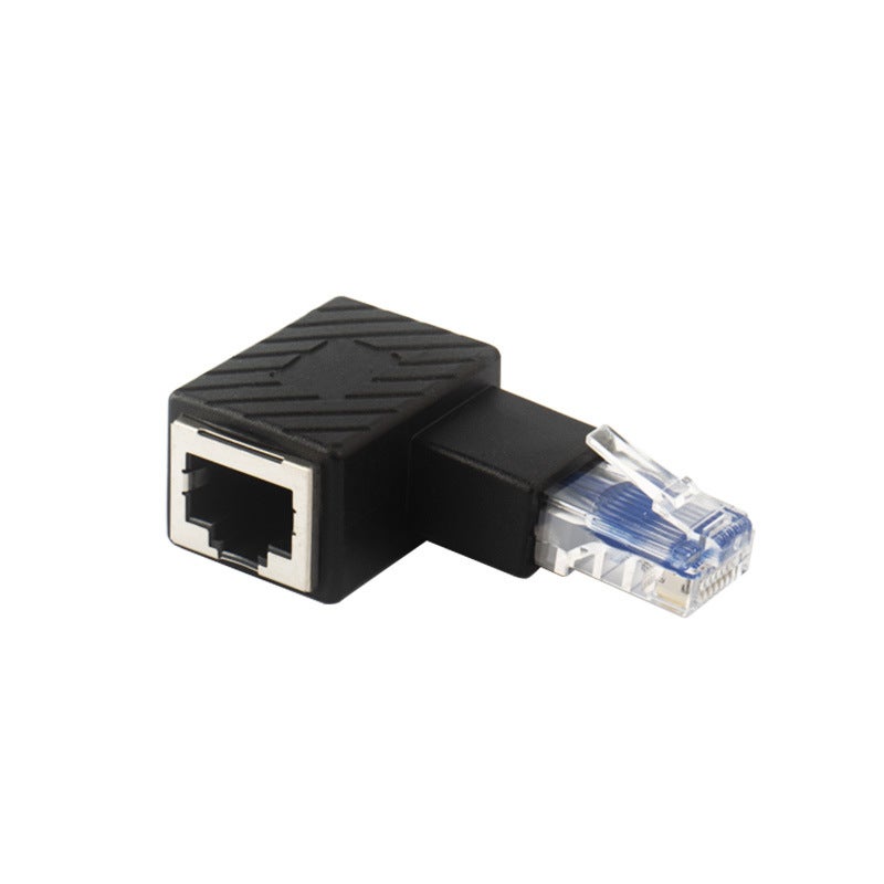 90 degree RJ45 male-to-female adapter elbow network cable male-to-female network extension Crystal Head - Image 2