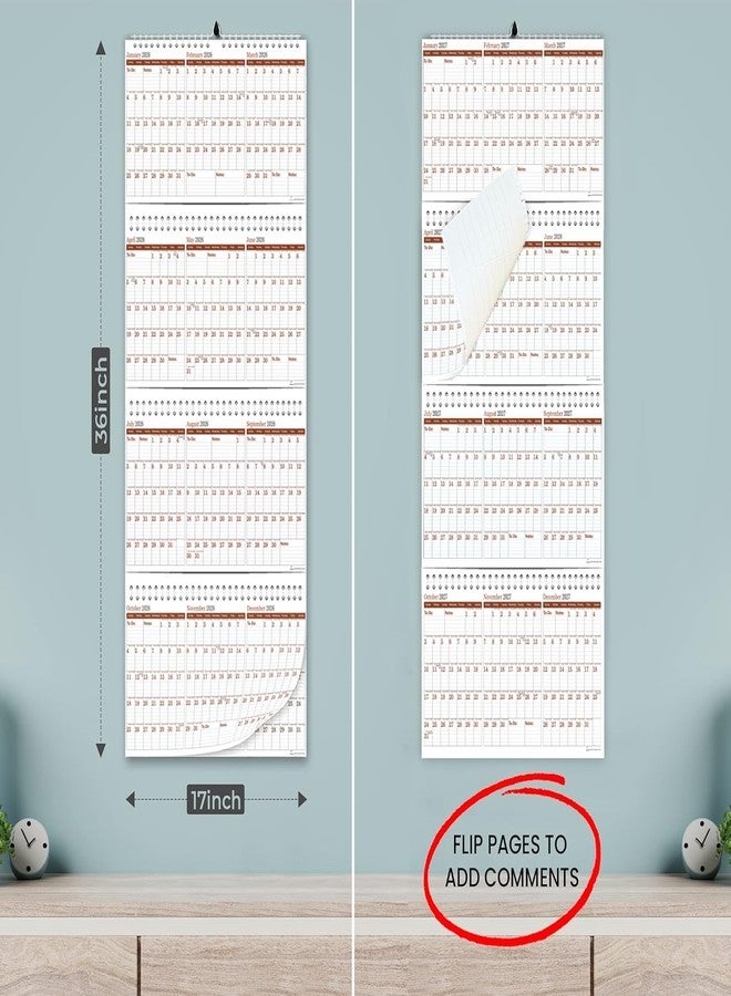 STRIVE ZEN 2026-2029 Yearly Wall Calendar by STRIVE ZEN, Quarterly Planner, Move a Page, Julian Date, January 2026 to December 2029, Thick Paper, Vertical, Rolling 12 months, 36" x 17", 4 Full Years, 48 Months - Image 3