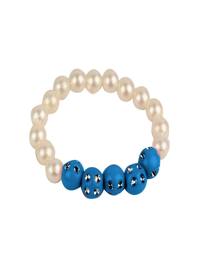 Coco Candy Kids Fashion Jwellery White & Blue Bracelet - Age [ 1 Yr - 12 Yrs ]