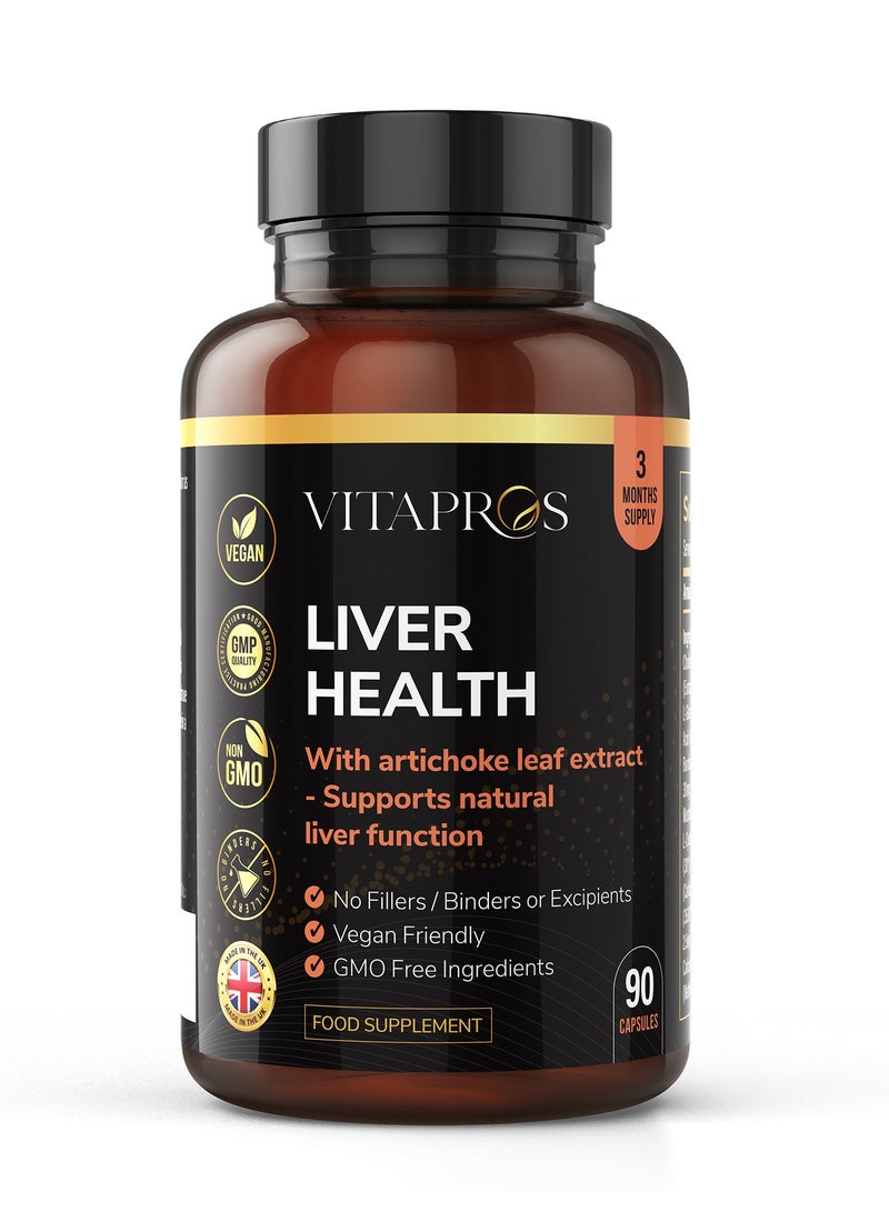 Vitapros Liver Health Formula – Advanced Liver Support with Choline, Amino Acids, Antioxidants, Botanicals & Medicinal Mushrooms – Daily Liver Function & Detox Support - Image 1