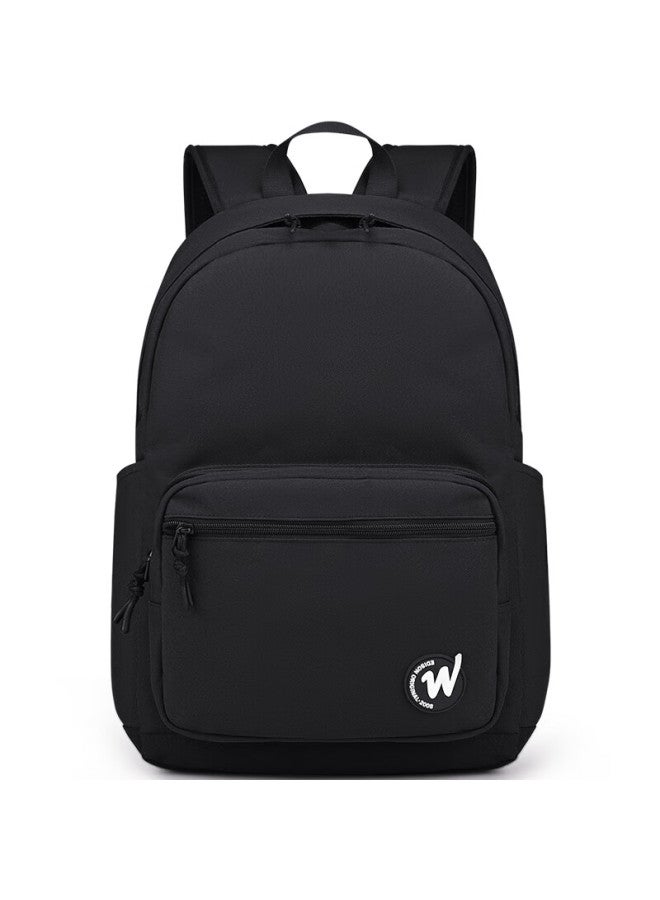 Edison Edison High School Student Backpack Lightweight Water-resistant Double Shoulder Bag Casual Sports Travel Backpack W01-1 Black - Image 1
