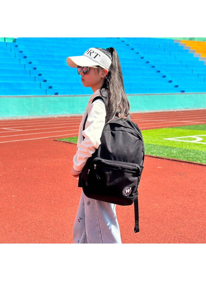 Edison Edison High School Student Backpack Lightweight Water-resistant Double Shoulder Bag Casual Sports Travel Backpack W01-1 Black - Image 2
