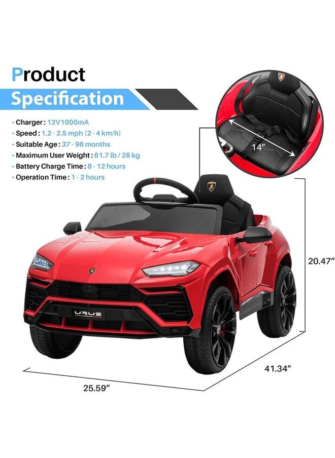 BAYBEE Licensed Lamborghini Urus Rechargeable Battery Operated Car For Kids Ride On Baby Car With Remote Music Light Kids Car Electric Car Battery Operated Ride On Car For Kids 2 To 6 Years Boys Girls Red  - Image 5
