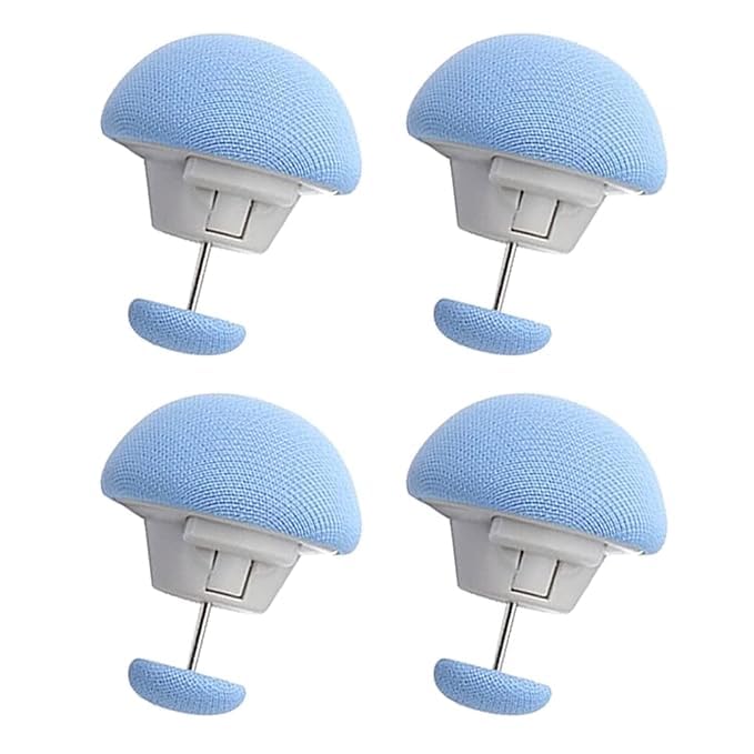 HARIKARAN HARIKARAN Cotton Mushroom Shape Duvet Clips, Non-Slip Cover Fixator, Comforter Quilt Holder with One-Key Unlock for Blanket Bed Sheet Curtain Socks Mattress Covers,30 x 30 x 30 Millimeters, Blue  - Image 1