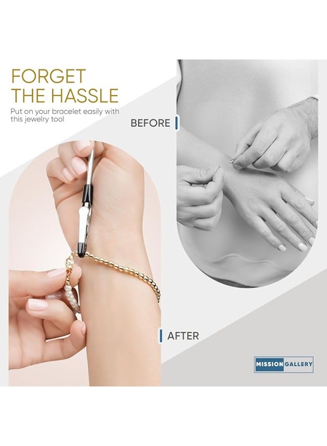 Bracelet Helper Tool - Fastener Helper Tool for Bracelet, Necklace, Jewelry, Watch - Clip, Clasp Helper - Easy to Put on Yourself, Portable, Made of Metal  - Image 3
