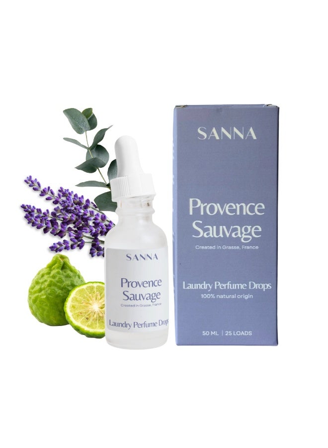 SANNA Laundry Perfume In Wash Scent Booster Provence Sauvage SANNA - Fabric softener alternative -  Natural and eco-friendly - French fine fragrance - Long-Lasting Scent and Fabric Safe - 25 loads, non-toxic, clean and natural formula - 50 ml - Image 1