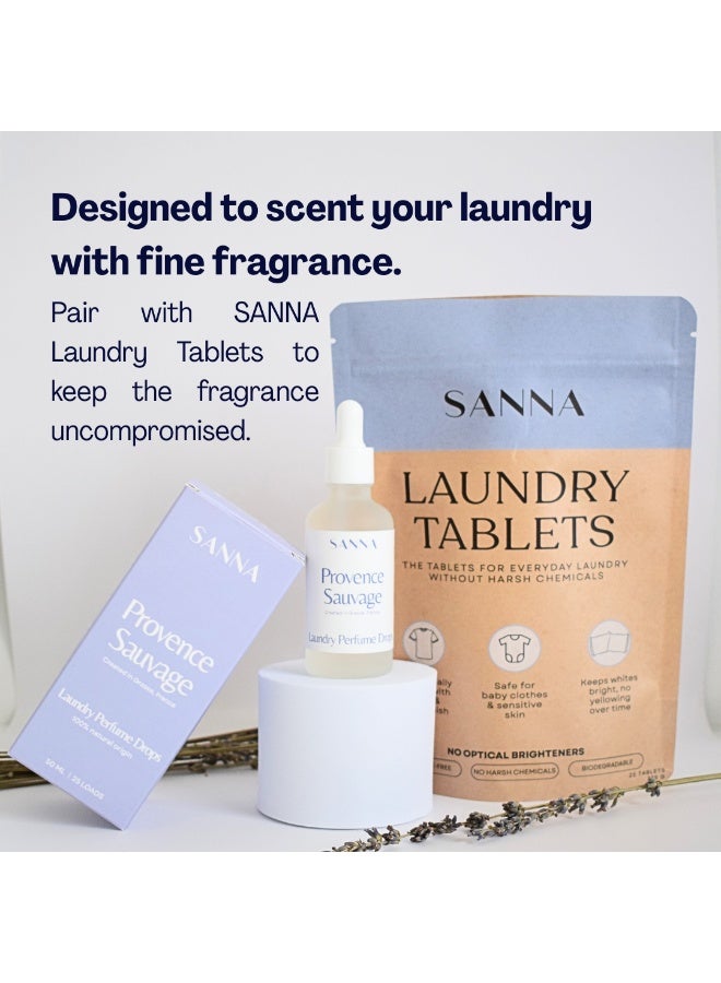 SANNA Laundry Perfume In Wash Scent Booster Provence Sauvage SANNA - Fabric softener alternative -  Natural and eco-friendly - French fine fragrance - Long-Lasting Scent and Fabric Safe - 25 loads, non-toxic, clean and natural formula - 50 ml - Image 3