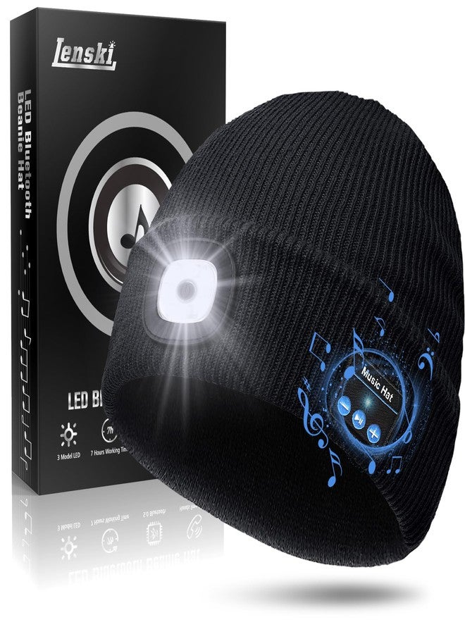Lenski Gifts for Men, Bluetooth Beanie Hat Mens Gifts, Birthday Gifts for Men Him, Camping Hiking Accessories Cool Gadgets Black - Image 1