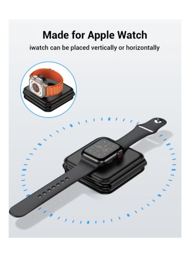 3 in 1 Wireless Charger Magnetic Foldable Charging Station Fast Wireless Charging Pad (BLACK)  - Image 4