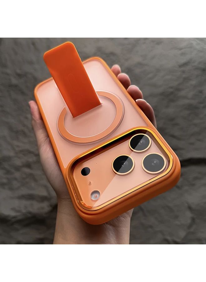 حافظة شحن لاسلكية مغناطيسية سوداء مع حامل دعم لهاتف iPhone 17 Air - Image 1