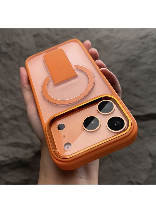 حافظة شحن لاسلكية مغناطيسية سوداء مع حامل دعم لهاتف iPhone 17 Air - Image 2
